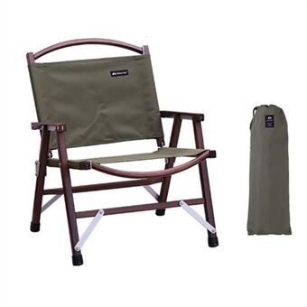 SHINETRIP A375 Outdoor bærbar strandstol i træ Sort valnød campingklapstol