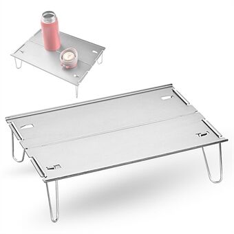 LUCKSTONE ZDZ-003-GY Aluminum Table Easy Folding Desk Outdoor Lightweight Supply for Camping, Beach, Backyards, BBQ, Party