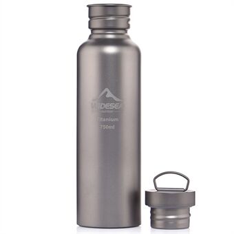 WIDESEA WSTM-750ML Outdoor ren titanium vandflaske Travel Camping bærbar ultralet vandflaske (ingen FDA-certificering, BPA-fri)