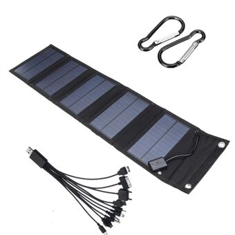 Monokrystallinsk foldbart Solar bærbar Outdoor strømgenerator med karabinhage og kabel