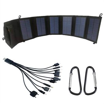 20W bærbar Outdoor dobbelt USB Solar 6 folde Solar Telefon opladning Power Bank