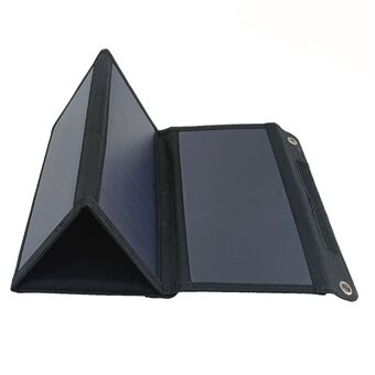 HY-SP28 28W Solar 4-foldet USB Hurtigopladning Type-C Solar Charger Power Bank til Outdoor camping