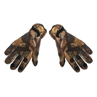 1 Par Fiskehandsker Camouflage Fiskeri Flip Finger Slidbestandige handsker til cykling Skydning Jagt Catch Fish Tool - Størrelse: XL