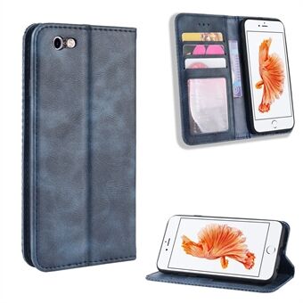 Auto-absorbed Vintage Leather Wallet Stand Shell for iPhone 6s Plus / 6 Plus