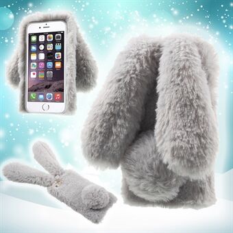 Rabbit Bunny TPU-telefonpose med varm pels til iPhone 6s Plus / 6 Plus