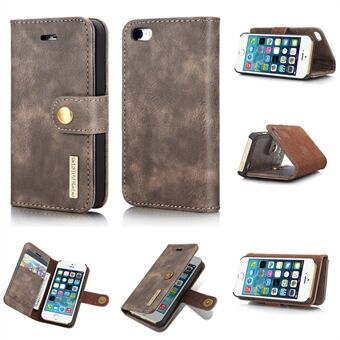 DG.MING 2 i 1 delt læder tegnebog Cover + aftagelig pc mobiltelefon skal til iPhone iPhone 5 / iPhone 5S / iPhone SE 2013
