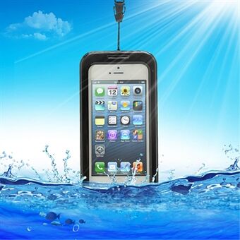 IPX-8 Universal Vandtæt Case Cover til iPhone 5 / iPhone 5S / iPhone SE 2013 + Halsrem - Sort