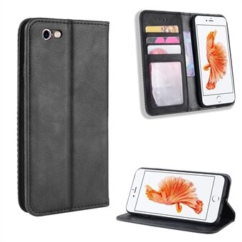Auto-absorbed Vintage Leather Wallet Flip Casing for iPhone 6s / 6 