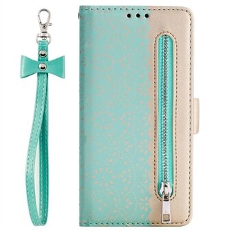 Lace Flower Pattern Zipper Leather Wallet Case for iPhone 6/6s