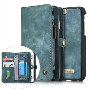 CASEME 008 Series til iPhone 6s 6 Retro Split læder taske med flere slots