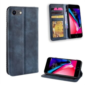For iPhone 7 / iPhone 8 / iPhone SE 2020/2022, Vintage Style PU Leather Wallet Shell Cover Case with Foldable Stand
