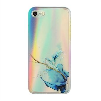 Bling Light Marmormønster Farverigt Laser Fleksibelt TPU-telefoncover til iPhone 7 / iPhone 8 / iPhone SE 2020/2022 4,7 tommer.