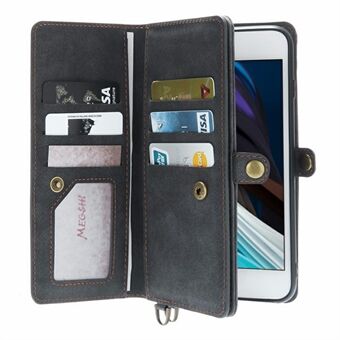 Stand 021-serien aftagelig tegnebog magnetisk absorption PU læder telefonholder cover til iPhone 6 /7 /8 /SE (2. generation)