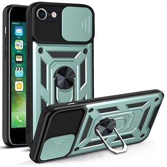 Kamera Slide Cover Ring Holder Kickstand Design PC + TPU faldsikkert telefoncover til iPhone SE (2. generation)/7 /8 