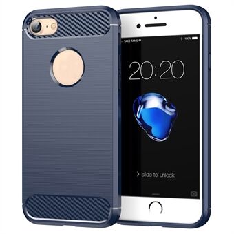 1,8 mm Carbon Fiber Texture TPU etui Børstet overflade telefonbeskyttelsescover til iPhone 7 / iPhone 8 / iPhone SE 2020/2022