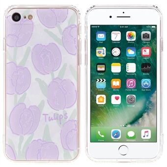 Til iPhone7/8/SE (2. generation) Beskyttende telefonetui Scratch stødsikkert telefoncover med tulipanpræget mønster
