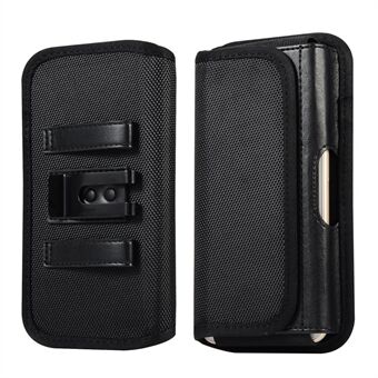 Universal Clip hængende taljetaske Kortholder pose Lædertelefontaske til 5,2 tommer smartphones - sort