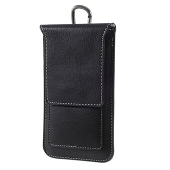 Kortholder Læderpose med bæltestrop til iPhone 6 / iPhone 6S / iPhone 7 / iPhone 8 / iPhone SE 2020/2022, størrelse: 140 x 78 mm - sort