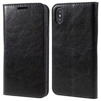Crazy Horse Genuine Leather Case for iPhone X , Stand Wallet Flip Folio Protective Cover