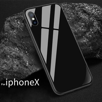 SULADA Tempered Glass + Metal Frame + TPU Hybrid Case for iPhone XS / X