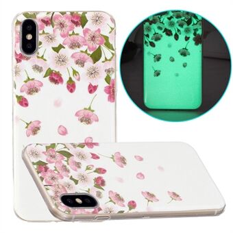 Anti-ridse IMD Soft TPU Luksus Glow in The Darkness Noctiluncent Luminous Cover til iPhone X / XS 
