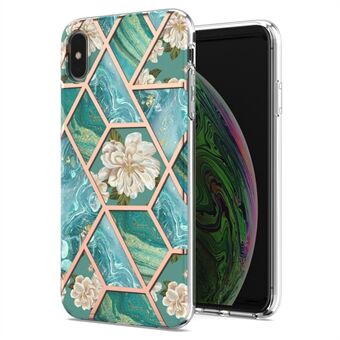 Til iPhone X/XS  Smooth Touch Marmor Design Galvanisering IMD IML Soft TPU beskyttelsescover