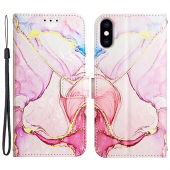 YB Pattern Printing Leather Series-5 for iPhone X/XS  Marble Pattern PU Leather Phone Cover with Stand Wallet