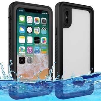 FS-serien IP68 vandtæt etui til iPhone X / XS, fuld krop undervandsbeskyttende klar telefoncover