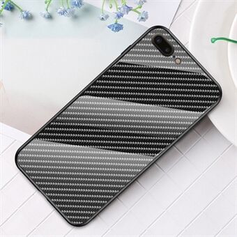 Carbon Fiber Surface Tempered Glass + PC + TPU Cell Casing for iPhone 8 Plus / 7 Plus 