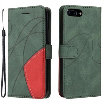 Stødsikker tofarvet splejsning PU læder Flip Wallet Stand Case med magnetstrop til iPhone 7 Plus  / 8 Plus 