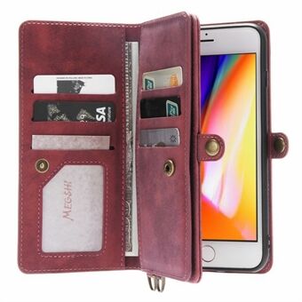 MEGSHI 021 Series Magnetic Absorption PU Læder Telefon Stand Case Cover med aftagelig tegnebog til iPhone 6 Plus/6s Plus/7 Plus/8 Plus 