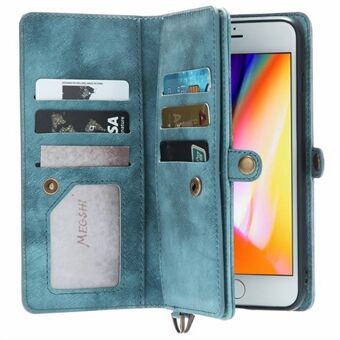 MEGSHI 021 Series Magnetic Absorption PU Læder Telefon Stand Case Cover med aftagelig tegnebog til iPhone 6 Plus/6s Plus/7 Plus/8 Plus 