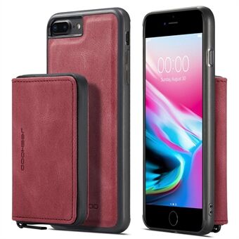 JEEHOOD For iPhone 7 Plus/8 Plus  Detachable 2-in-1 Shockproof Well-protected Leather Coated TPU Cell Phone Case with Kickstand Zipper Wallet
