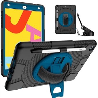 P8 PC + Silikone Tablet Case Cover med 360° drejeligt støtteben + skulderrem til iPad  (2018)/(2017)
