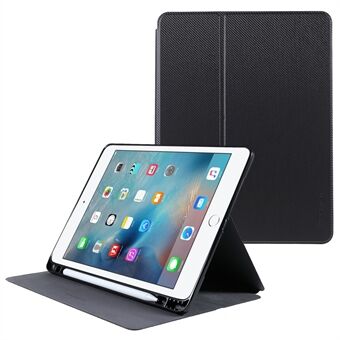 X-LEVEL Kevlar Series Carbon Fiber Texture Stand PU Læder Beskyttende Smart Tablet Cover med blyantholder til iPad  (2017)/(2018) / Air (2013)/Air 2 / iPad Pro  (2016)