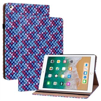 PU-læder + TPU dobbelt beskyttelse vævet tekstur Drop-sikker tablet-beskyttende etui til Apple iPad  (2017)/(2018)