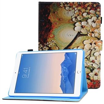 Til iPad Air (2013) / Air 2 / iPad  (2017) / (2018) PU-læder-tablet- Stand syning mønster udskrivningsstativcover med kortholder