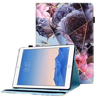 Til iPad Air (2013) / Air 2 / iPad  (2017) / (2018) syning PU-læder tablet-cover mønster udskrivningsstativ Stand etui med elastisk bånd lukning