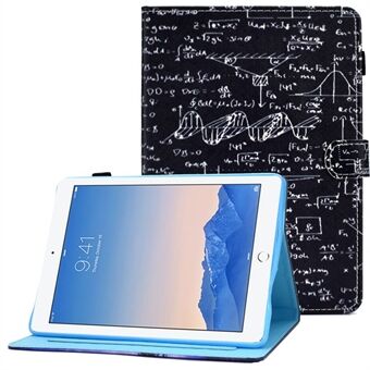 Til iPad Air (2013) / Air 2 / iPad  (2017) / (2018) syet læderetui Beskyttende tablet-cover mønster trykt magnetisk lukning Stødsikkert cover med Stand / kortpladser