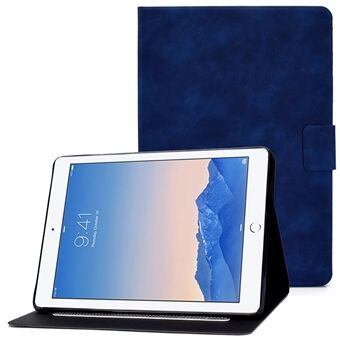 Til iPad Air (2013) / Air 2 / iPad  (2017) / (2018) Stødsikker etui Calf Textured Læder Tablet Folio Flip Cover Godt beskyttende Stand med kortholder