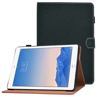 Til iPad Air 2 / Air (2013) / iPad  (2017) / (2018) Ensfarvet stødsikker etui Syet folio Flip-cover Magnetisk lukning Tablet-læderetui med Stand / kortpladser