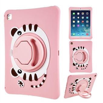 Til iPad Air (2013) / Air 2 / iPad 9,7 tommer (2017) / (2018) / Pro 9,7 tommer (2016) Rotary Kickstand Tablet Case Cat Style PC+Silicon Cover