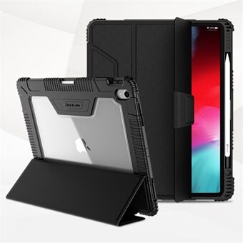 NILLKIN Bumper Leather Cover for iPad Pro 12.9-inch (2018) [Imported TPU, PC and PU Leather Materials] - Black