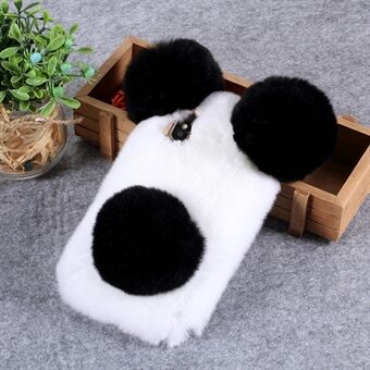 3D Panda-formet blød pelsbelagt TPU-etui til iPhone XR 