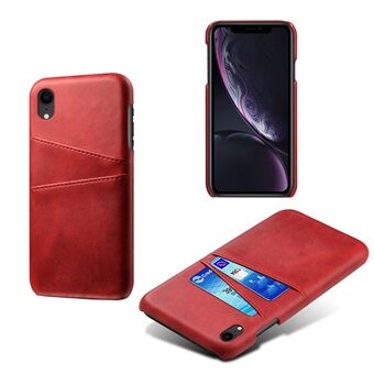 KSQ Læder Hardcover til iPhone XR m/kortholdere - Rød