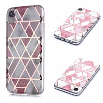 Marble Pattern Rose Gold Electroplating IMD TPU Case for iPhone XR 