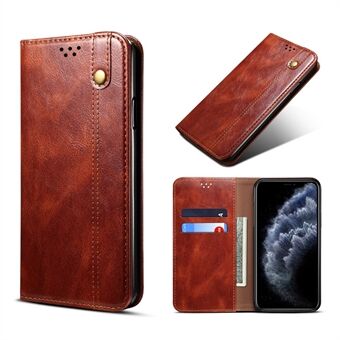 Auto-absorberet Waxy Crazy Horse Texture Læder Wallet Phone Cover Case til iPhone XR
