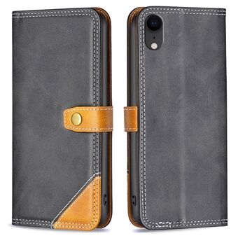 BINFEN COLOR for iPhone XR  BF Leather Series-8 12 Style Stand Book Style Shell, Card Slots Splicing Leather Case Double Stitching Lines Phone Cover