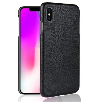 Crocodile Texture Leather Coated PC Back Cover til iPhone XS Max 