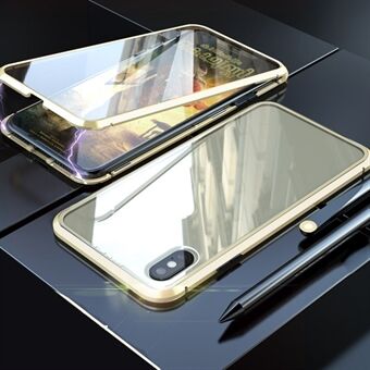 Detachable 2-in-1 Design Magnetic Adsorption 360 Degree Protection Glass Case for iPhone XS Max 